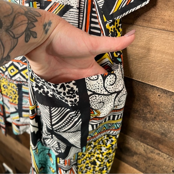 Kikisol Artisan Cotton Tunic Tie Front Cardigan Funky Art Size Medium - Picture 4 of 8